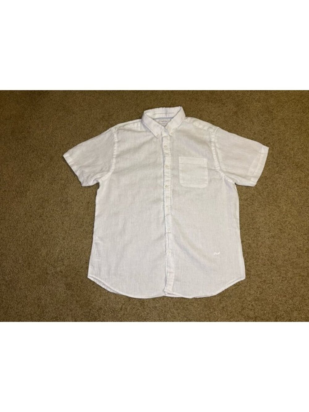 PORTER ASH White 100% Linen Button Shirt XL Preppy Vacation Beach Minimalist